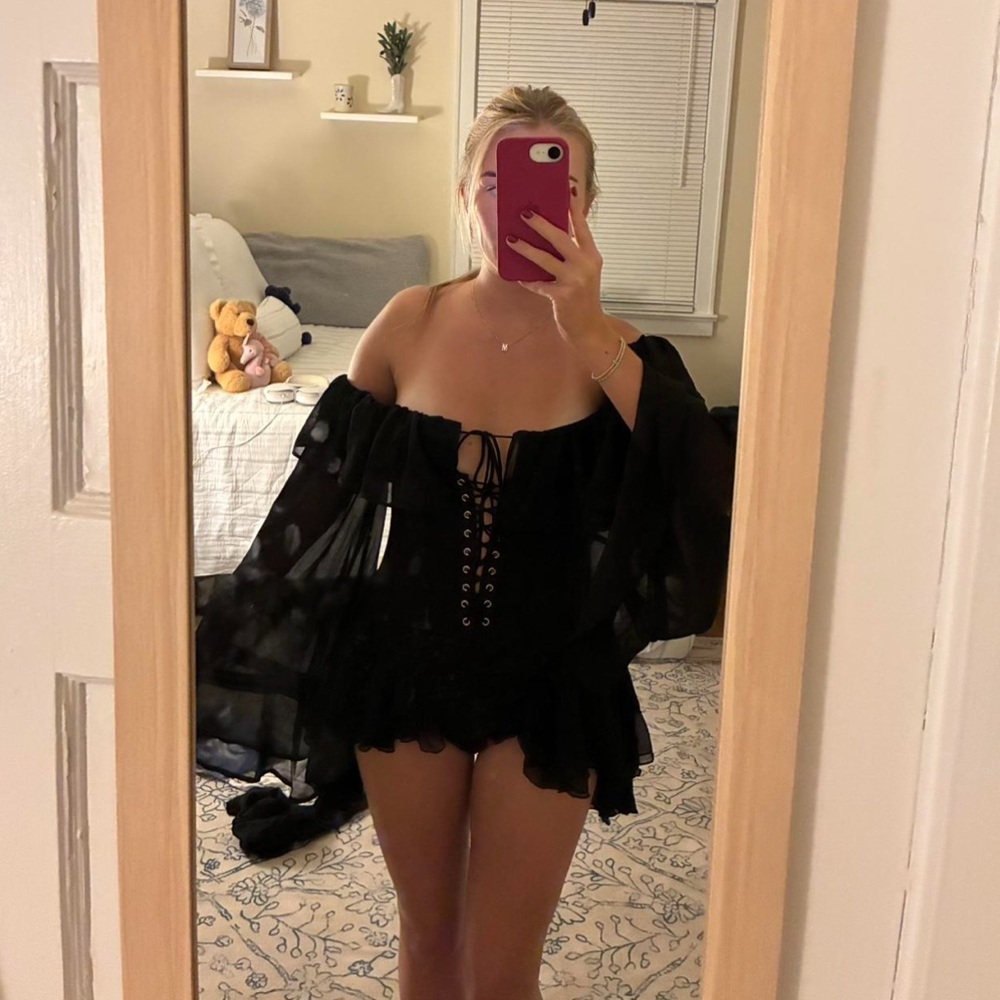 Lace Up Corset Romper